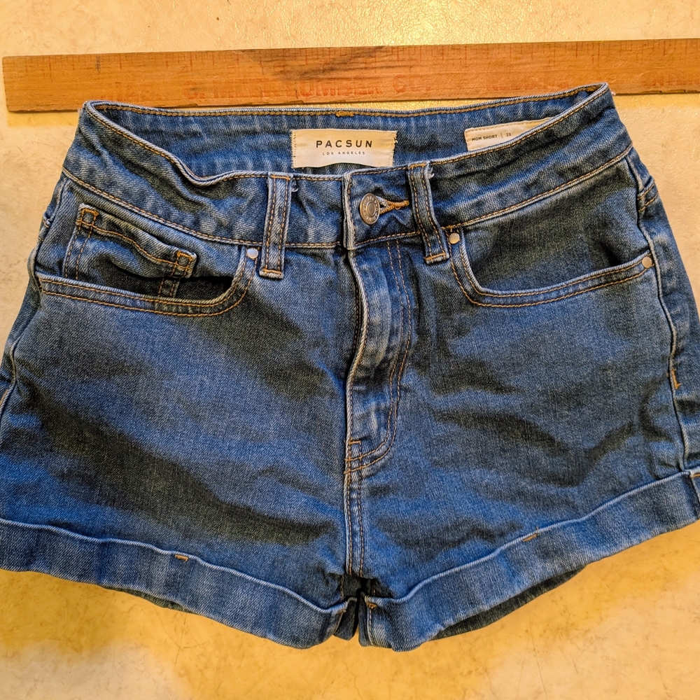 PacSun Dark Blue High-Rise Denim Shorts